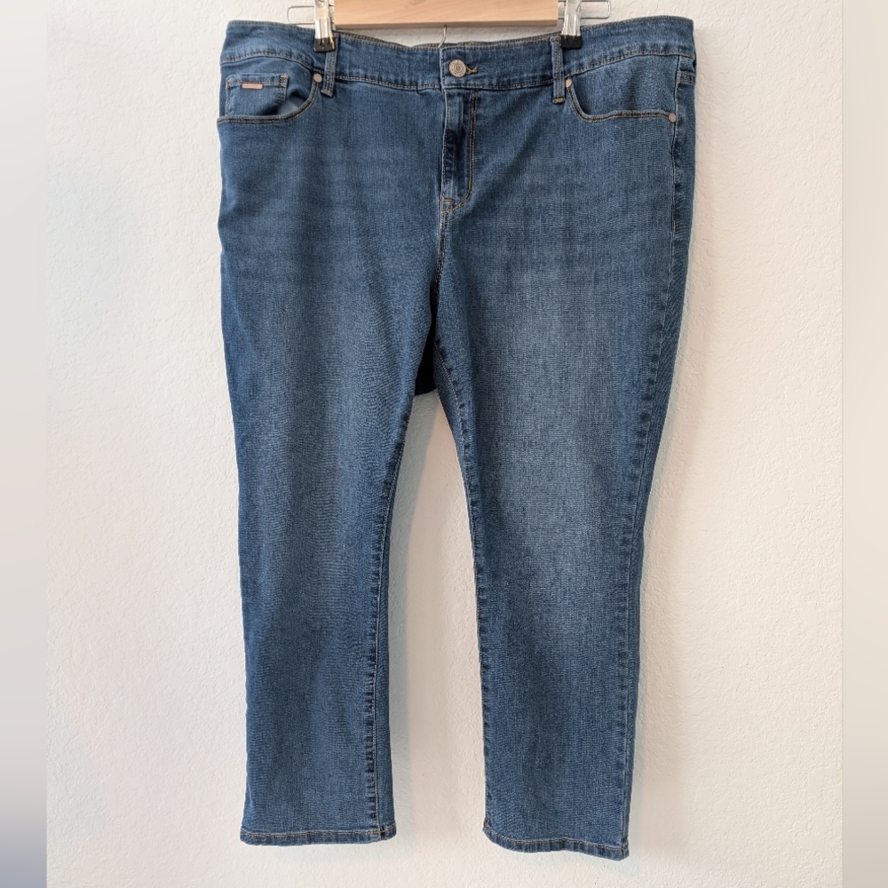 Nine West Medium Wash Distress Crop Jeans Size Plus 18W